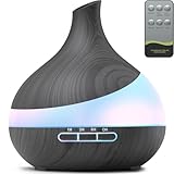 500 ML Aroma Diffuser, Upgrade Diffuser für große Räume, Aromatherapie Diffuser Mit Fernbedienung 4 Timer Einstellung 14 Farben LED automatischer Abschaltfunktion